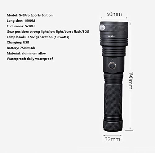 Lampe de poche T6 rechargeable USB et LED multifonction