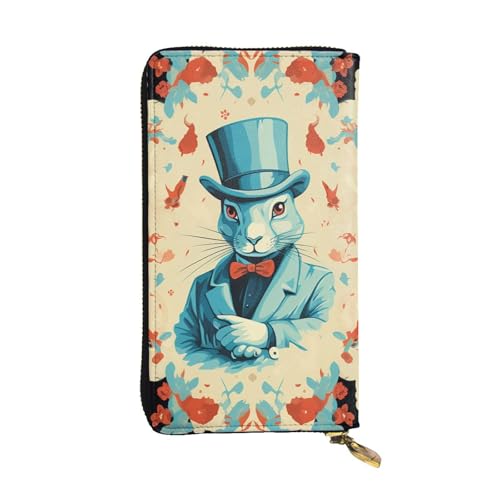 Portefeuille long lapin magicien en cuir pour femme