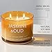 Jasmine & Oud Scented Candle, Luxury Large 3 Wick Soy Candle 12 Oz, 60+ Hour Long Lasting Clean Burn, Elegant Aromatherapy Home Decor, Housewarming & Birthday Gift for Men & Women