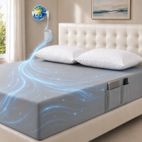 JWQEHUY Grounding Sheets Queen 10% Pure Silver Fiber+90% Organic Cotton Deep Pocket Grounding Bed Sheets.Grounded Fitted Sheets Set.