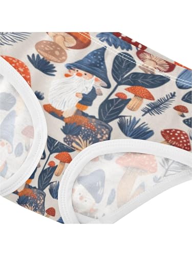 ZZKKO Gnomes and Mushrooms Leaves Girls Underwear Toddler Panties for Girls Comfort Brief Size 2T4