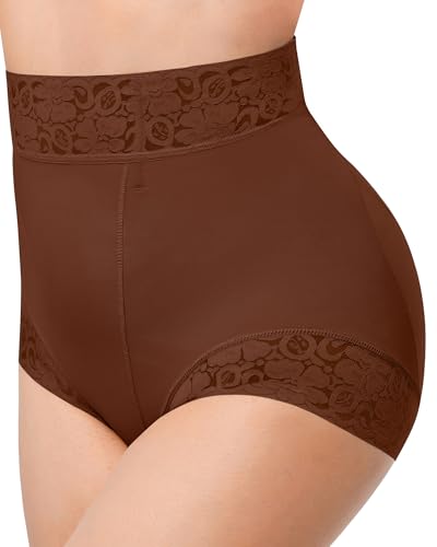 Image of SHAPELLX Mid Waist Tummy Control Shapewear Briefs Lace Body Shaper Panties | Easy to put on, wear as regular underwear, stay-put lace waistband & hems, skin-friendly fabric, invisible under clothing