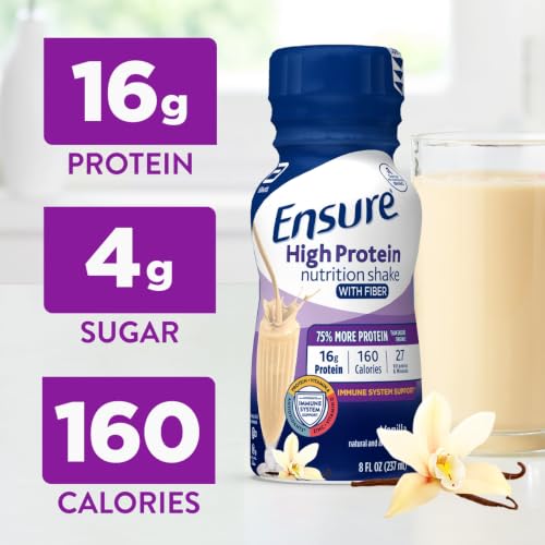 Ensure High Protein Bottled Vanilla Nutrition Shake with Fiber, Ready to Drink, 16g Protein and 27 Vitamins and Minerals, 8 fl oz, 24 Pack - image 3