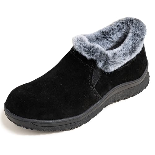 Minnetonka Eagan – Indoor and Outdoor Fuzzy Booties for Women with Heavy Tread Sole and Soft Pile Lining