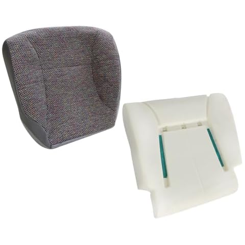 FZJDSD 2PCS Mist Gray Driver Side Bottom Replacement Cloth Seat Cover & Seat Foam Cushion Compatible with Dodge Ram 1500 2500 3500 1998 1999 2000 2001 2002 Cover