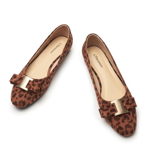 Image of C.Paravano Flat Shoes for Women | Women's Flats | Ballet Flats | Dress Shoes for Women (11,Leopard)