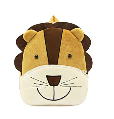 NICE CHOICE Mochila infantil fofa para bebês de 2 a 6 anos, Leão fofo, Medium, Mochila infantil fofa de pelúcia com desenho animado