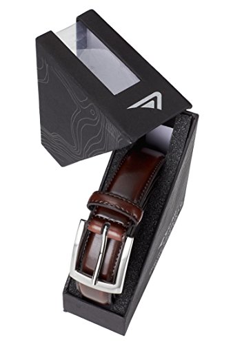 Sportoli Belts for Men Mens Belt Buckle Genuine Leather Stitched Uniform Dress Belt - Wine - Size 40 (Waist 38)3