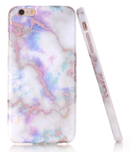 Baisrke Iphone 6 6S Case, Shiny Rose Gold Marble Design Bumper Matte Tpu Soft Rubber Silicone Cover Phone Case For Iphone 6 Iphone 6S 4.7 Inch - Colourful #TOP2