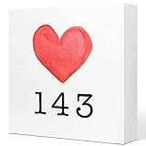 143 I Love You Gifts,Valentine's Day Wood Table Sign,Love Wooden Decor,Couples Gift Ideas,Wedding Gifts for Couple,Love Decorations for Home Bedroom Shelf Desk Decor
