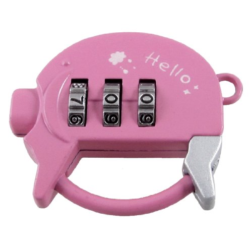 Image of Aexit Pink Metal Padlocks & Hasps Handbag Design 3 Digits Combination Combination Padlocks Password Padlock