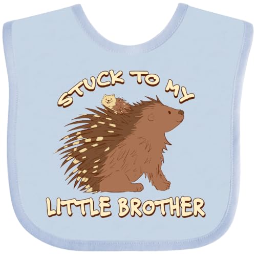 inktastic Stuck To My Little Brother Baby Bib