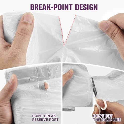 Image of 2.6-Gallon Trash Bags Heavy Duty - Heihaily Drawstring Kitchen Garbage Bags for Office /Bathroom, Leak-Proof Design, Odor Control Technology, Small Plastic Bags Clear(60 Count)
