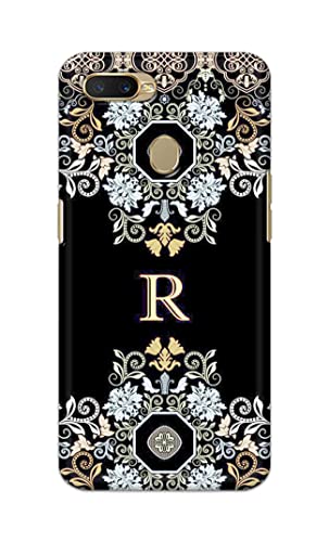 Image of PRINTFIDAA Name II Initial II Letter Floral Pattern Alphabet R Printed Designer Hard Back Case Cover for Oppo A7 / Oppo A5s / Oppo A12 / Oppo A11k / Oppo A12s / CPH1909 -(SF) MVN1007