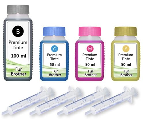 Inkadoo 250ml Nachfüll Tinte LC-3213 kompatibel für Brother MFC J491 DW MFC J497 DW