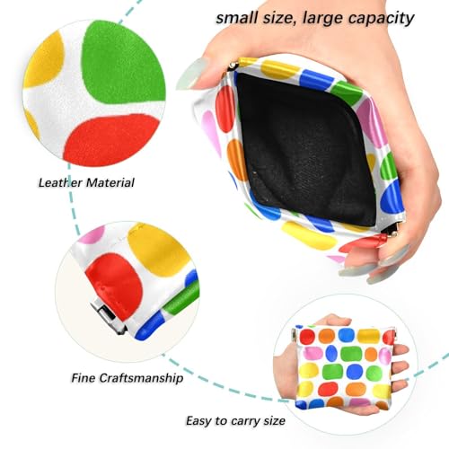 Geometric Circles Ovals Artistic Coin Purse Leather Pouch Change Purse, Squeeze Coin Pouch for Cards, Keys & Lipsticks, Unisex2