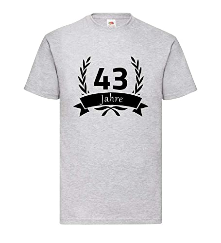 T-shirt 43 ans homme gris XXXL avec couronne de laurier