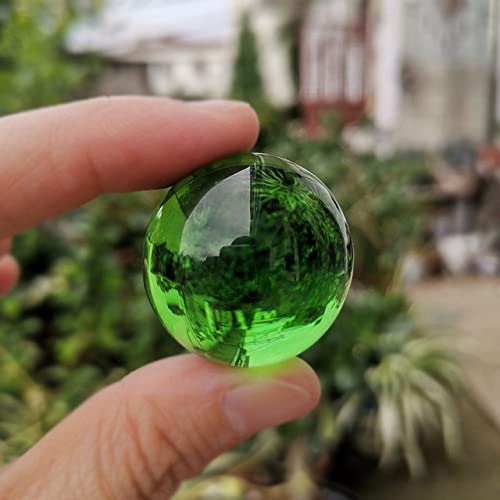 HUANSUN Bola de Cristal Fuente de Agua Bonsai Esfera de Vidrio Decoración del hogar Adornos Feng Shui Figurilla Bola de mármol Regalos, Bola Verde, 30 mm