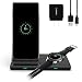 LDFAS Wireless Charger Dou Stand, 2 in 1 Dual Qi-Certified 10W Fast Wireless Charging Pad/Dock Compatible for Samsung Galaxy Watch 42mm/46mm/Active, Galaxy Buds, Gear S3, S10/S10+/S9/Note 10 Plus