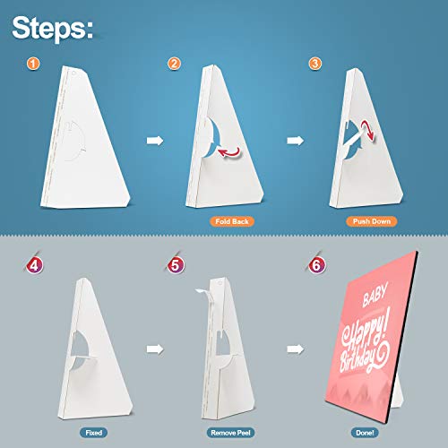 Golden State Art, 9 Inch Self Stick Easel Back, Cardboard Stand, Single Wing, Archival Quality, Display Posters Pictures Brochures, Easy and Fast Application (Pack of 50) White, Made in USA by Golden State Art - Image 4