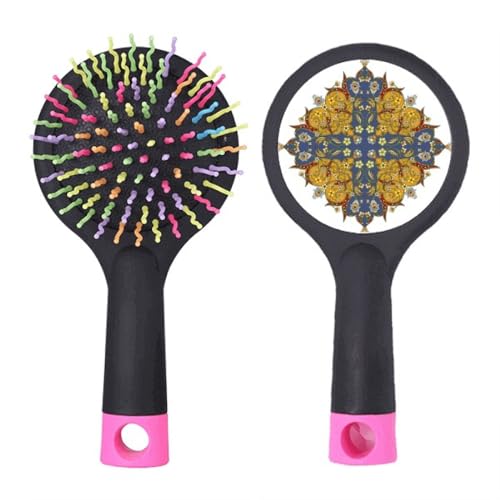 Brosse à cheveux démêlante à coussin d'air motif fleur pour salon