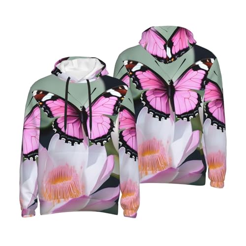 Pull à capuche homme papillon rose idéal pour superposition - 6