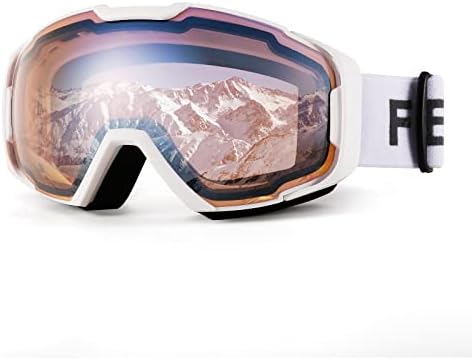 FEISEDY Sport Goggles OTG Anti-Fog Motorcycle Ski Snow Goggles 100% UV Protection for Adult Youth B2961
