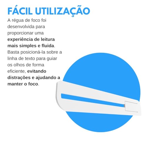 Régua de Foco Guia para Leitura Auxílio Dislexia Marcador de Livro - ARTBOX3D (Preto)