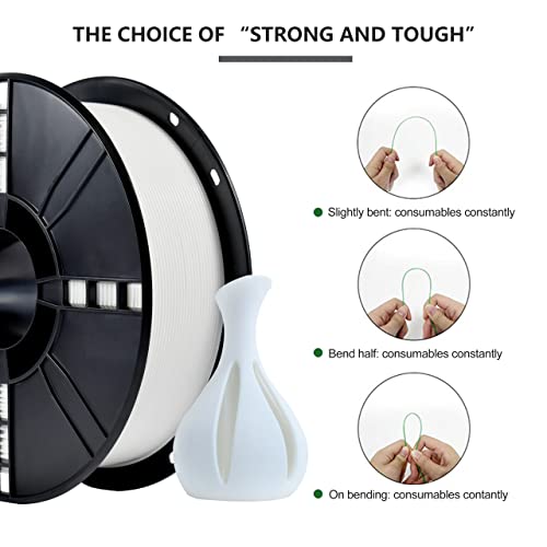 Image of iBOSS PLA Plus (PLA+) 3D Printer Filament 1.75mm,1kg Spool (2.2lbs) Toughness Enhanced 3D Printing Filament,Dimensional Accuracy + /- 0.02mm,1.75mm PLA Plus Filament,Fit Most FDM Printer(White)