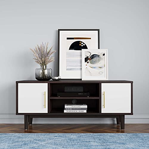 Modway Daxton 43" Mid-Century Modern Tv Stand In Cappuccino White #TOP20
