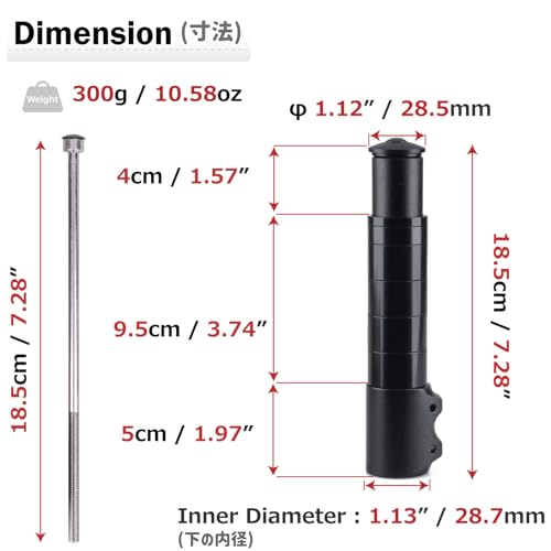 Bike Fork Stem Bicycle Extender Handlebar Riser Adaptor 123mm Black Silvery - Bild 14 von 43