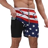 Photo Gallery saklifuo costume da bagno da uomo con fodera a compressione, anti sfregamento, ad asciugatura rapida, upf 50+, pantaloncini da bagno da 17,8 cm, bandiera americana., xl Photo Gallery saklifuo costume da bagno da uomo con fodera a compressione, anti sfregamento, ad asciugatura rapida, upf 50+, pantaloncini da bagno da 17,8 cm, bandiera americana., xl