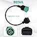 AMHTDOL 9 Pin to 16 Pin OBD2 Adapter Cable for Heavy Duty Trucks and Commercial Vehicles,Type 2 Green J1939 Diagnostic Connector Plug Work with Truck OBD Diagnostic Scanner Tool