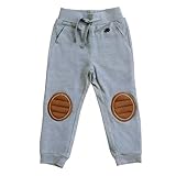 Zenulove Viscose Toddler Sweatpants with Knee Pads – Soft Crawling Pants for Boys & Girls, Baby Crawling Helper with Knee Protection (US, 4 Years, Gray)