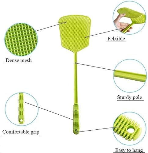 Fly Swatter, 5 Pack Fly Swat Insect Mosquito Wasp Pest Control with Strong Handle Heavy Duty, Multi Pack Plastic Manual Fly Swatters