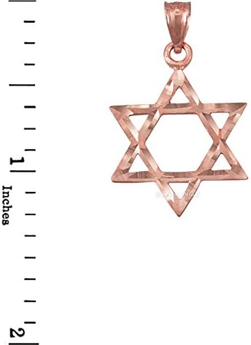 Miniatura 2 de LA BLINGZ Charm de oro rosa de 10 quilates con estrella judía de David DC, Oro