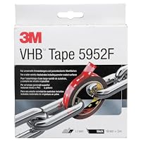3M VHB 5952F Montage Klebeband doppelseitig - starke und dauerhafte Verbindung von Metallen, pulverbeschichteten Lacken, Glas, versiegeltem Holz, ABS - 19mm x 3m, Schwarz, Dicke: 1.1mm (1-er Pack) – Ansicht 1