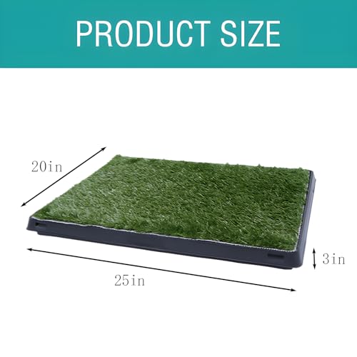 Image of Dog Urinal containing 2 Replaceable lawns, Dog Potty Grass .Portable pet bedpans that can be Washed， Suitable for Almost All Types of Dogs. Length: 25 inches. Width 20 inches. Height: 3 inches