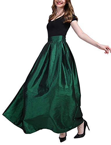Women High Waist Maxi Skirts A-Line Skirt Dress Floor Length
