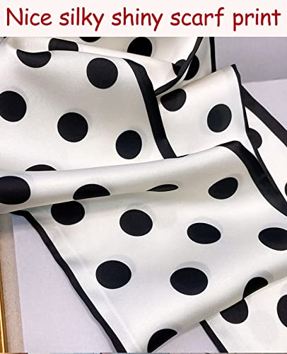 Clysoru Silk Head Scarf for Women Square Satin Double Sided Rectangle Tie Head Neck Waist Strip Scarves4