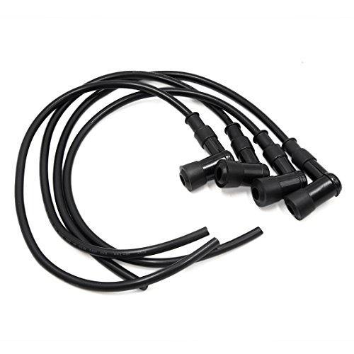 sourcing map 4pcs 90 degrés en silicone moteur Moto Câble Câble allumage bougies Cap Noir