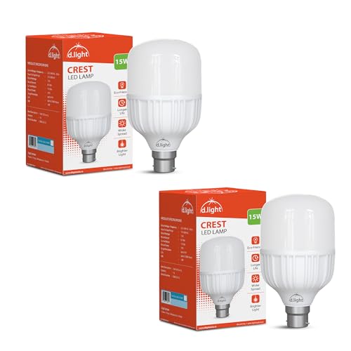 Image of D.LIGHT 15W LED Bulb Color for Home & Office |B22 LED Bulb Base | High Voltage Protection |Eco Friendly Energy Efficient | Pack of 2