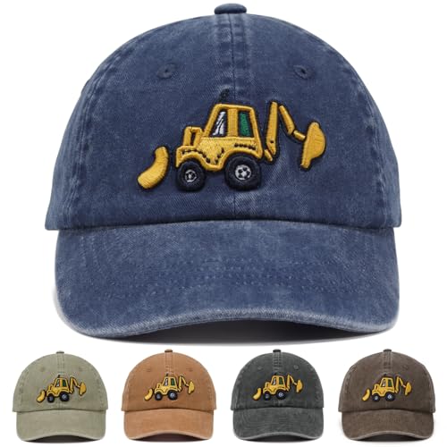 WILLPORT Embroidery Excavator Kids Baseball Cap 2-5Y Navy Blue