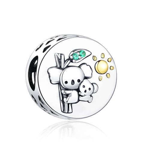 Feitery Mom (Koalas) Charms et Pendentif pour Femme Charm Compatible Pandora avec les Bracelets et Colliers Cadeau de Fête des Mères