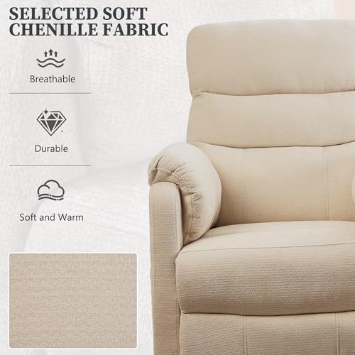 Sillón eléctrico reclinable blanco chenille miniatura 3