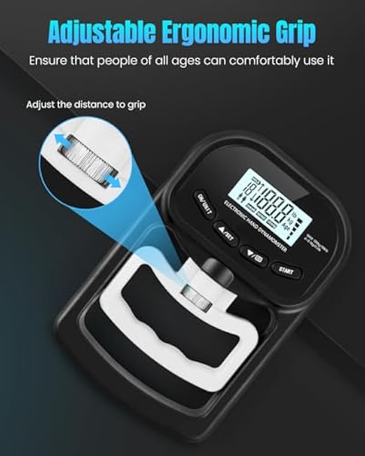 Grip Strength Trainer 7 Pack, Grip Strength Tester Trainer, Hand Grip Strengthener Adjustable Hand Gripper, Finger Stretcher Resistance Extensor Bands, Grip Strength Ring, Stress Ball