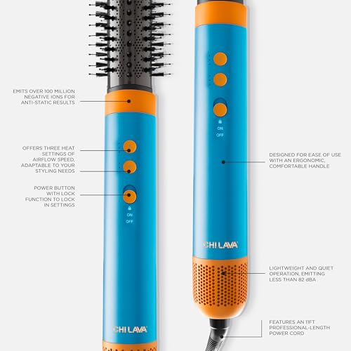 Image of CHI Lava AirGlam, Volumizes, Curls & Dries Hair, Blue