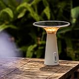Xtralite Solaris LED Lamp – Solar-Powered & USB-C Rechargeable, Weatherproof Outdoor/Indoor Lamp, Adjustable Brightness, 3 Color Modes, Dimmable Table Light for Patio or Home, White