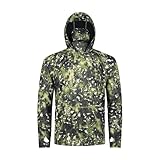 HIDEN Reaper Camo Hoodie, Lightweight, Silent, Built in Hunting Face Mask for Turkey Hunting, Backwoods Exile, 2XL