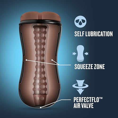 Image of Blush CoverBoy The Mechanic Male Masturbator Cup - Self-Lubricating Anal Stroker Pocket Pussy, PerfectFlo Suction Control, Realistic Flesh Feel, Portable Penis Stimulator, Blowjob Sex Toy for Men
